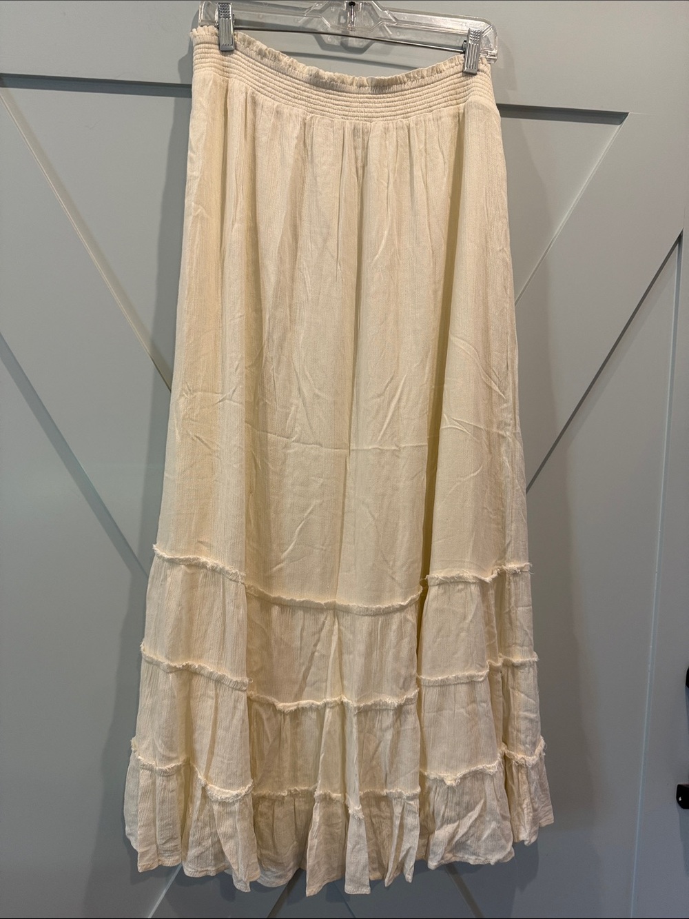 Sundance Cream Tiered Maxi Skirt